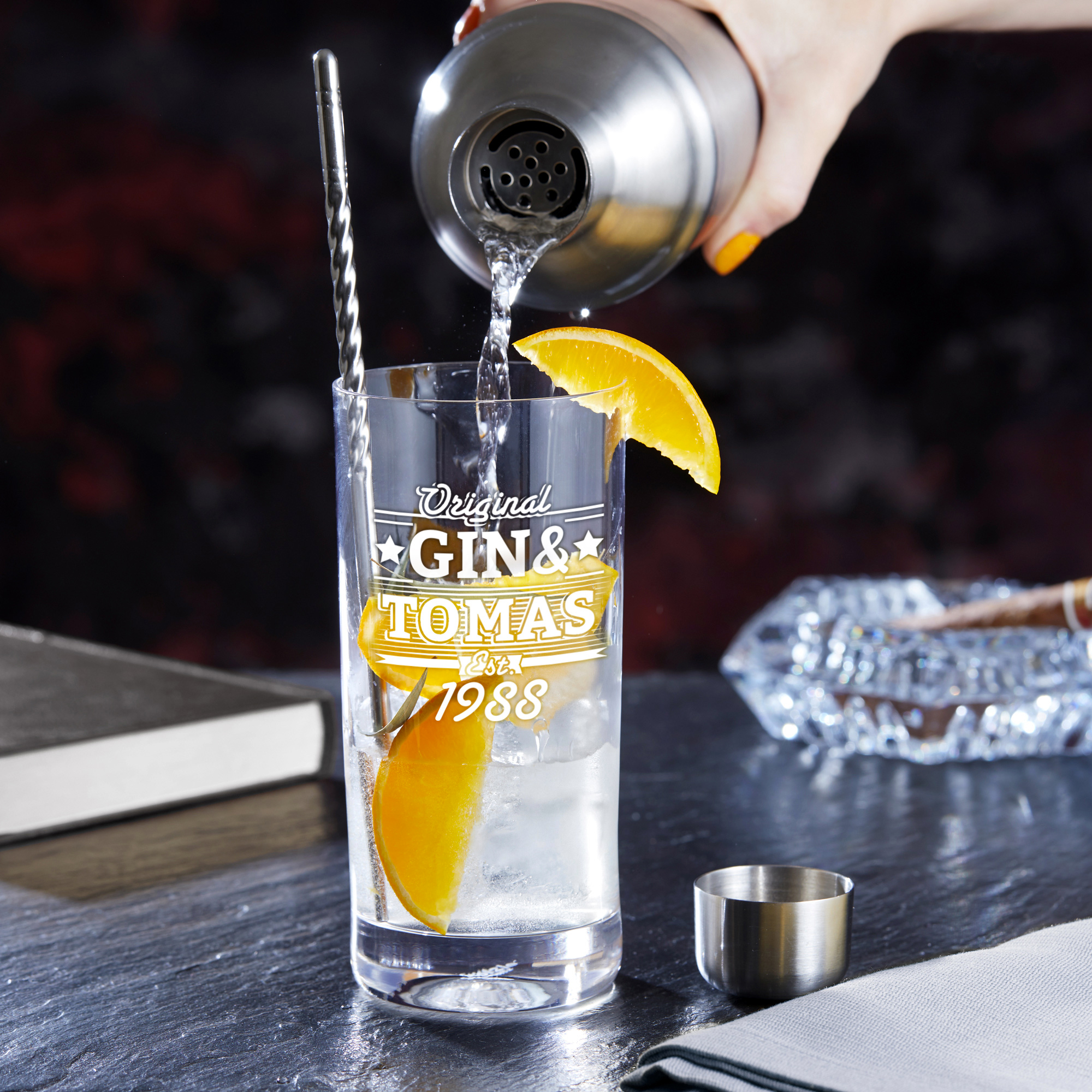 Cocktailglas Mit Gravur Gin 05 L Fassungsvermögen