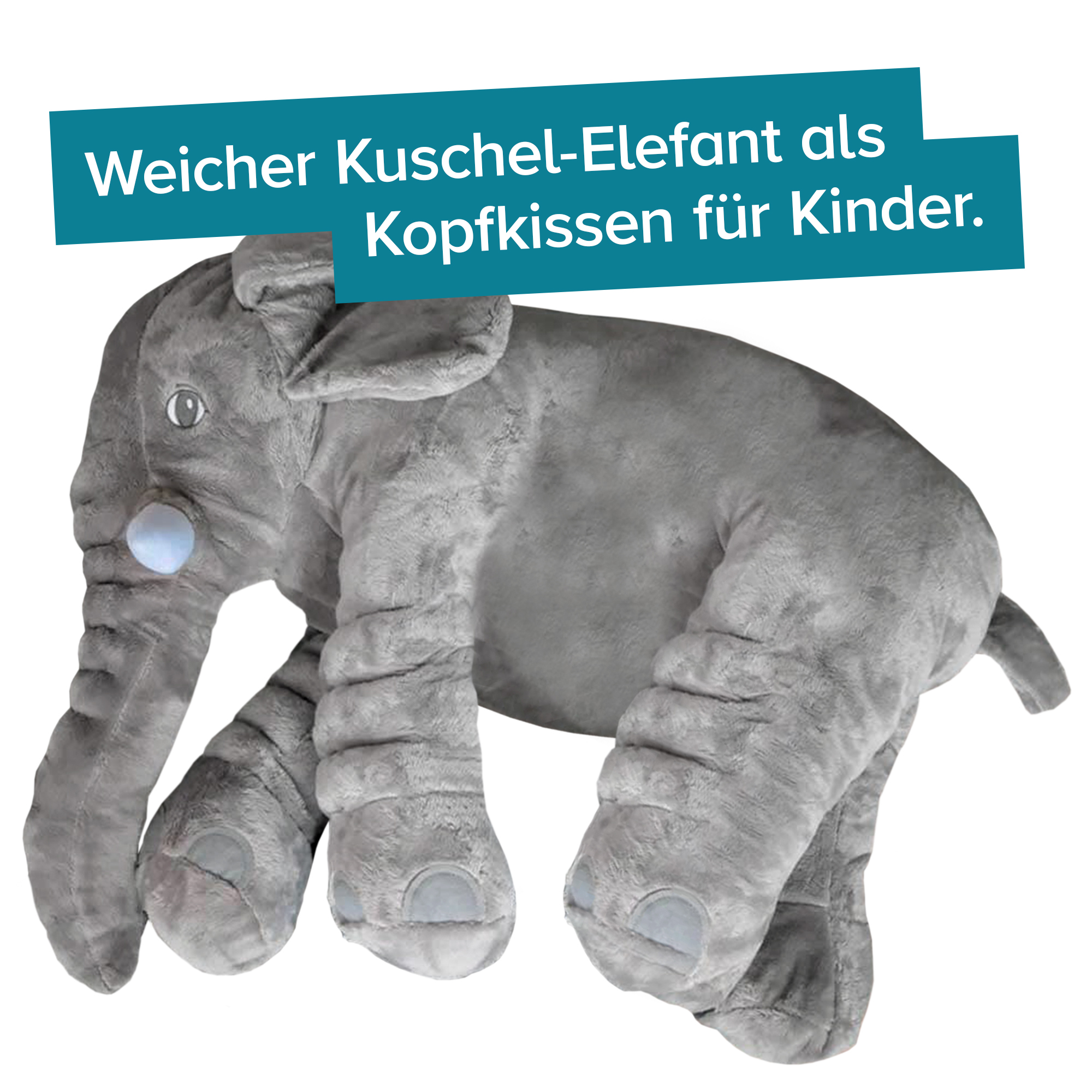 Elefant Kuschelkissen für Kinder Stofftier Elefant Plüschkissen 