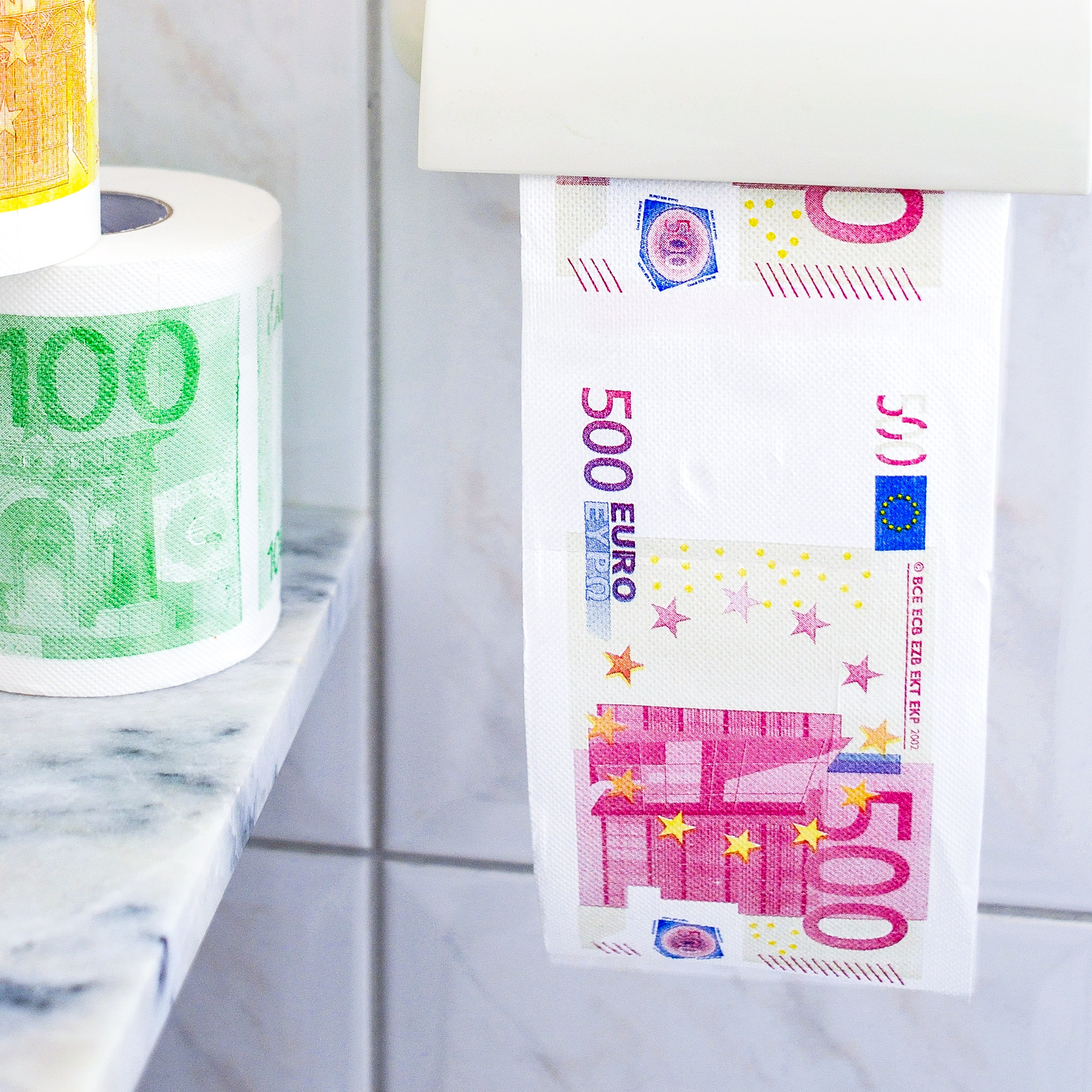 6 Stück Toilettenpapier Rollen Euroschein 50€ 100€ 500€ Partyspaß Klopapier 