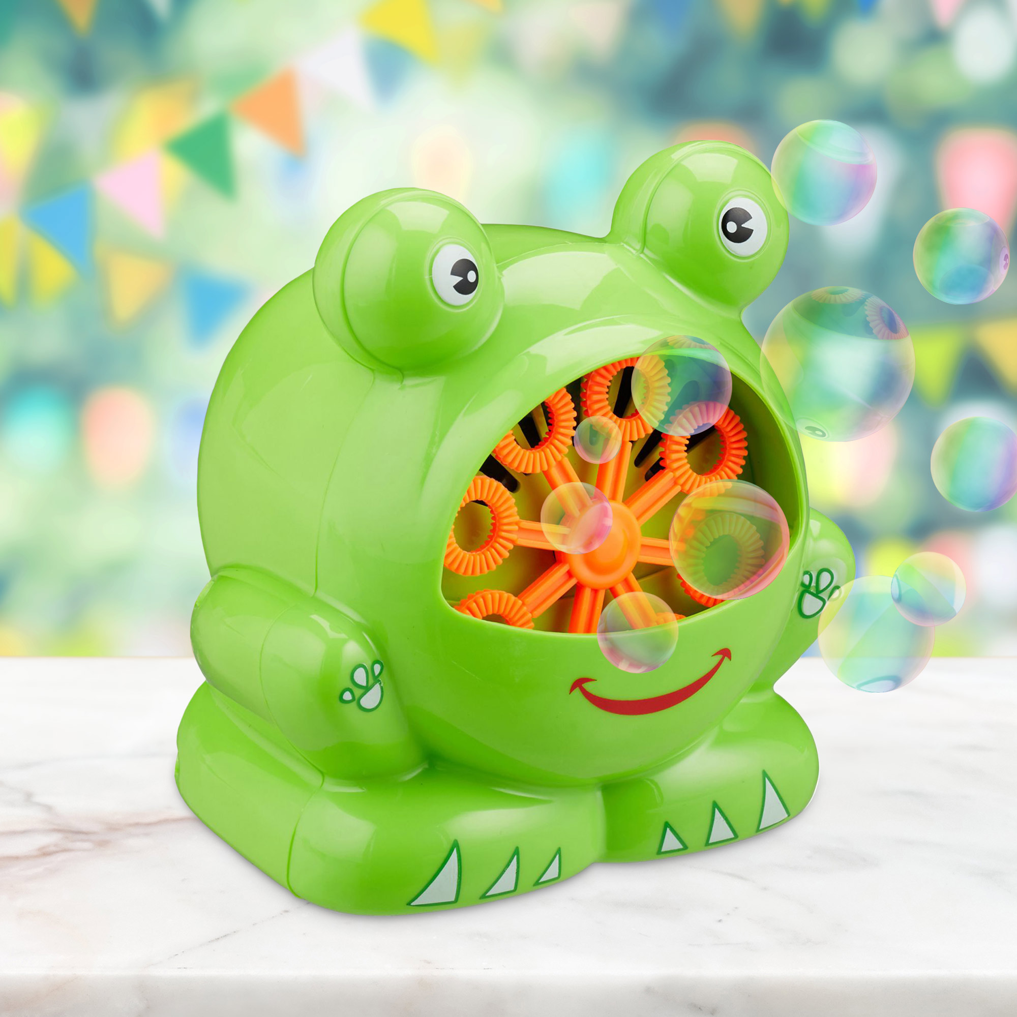 Tragbare Kinder Frosch Seifenblasenmaschine Bubble Machine Maker Groß 12-Musik 