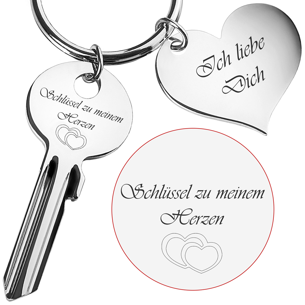 1 Aufsteller Schlüssel zu meinem Herzen 1 mit Wunschgravur Hochzeit Valentinstag 
