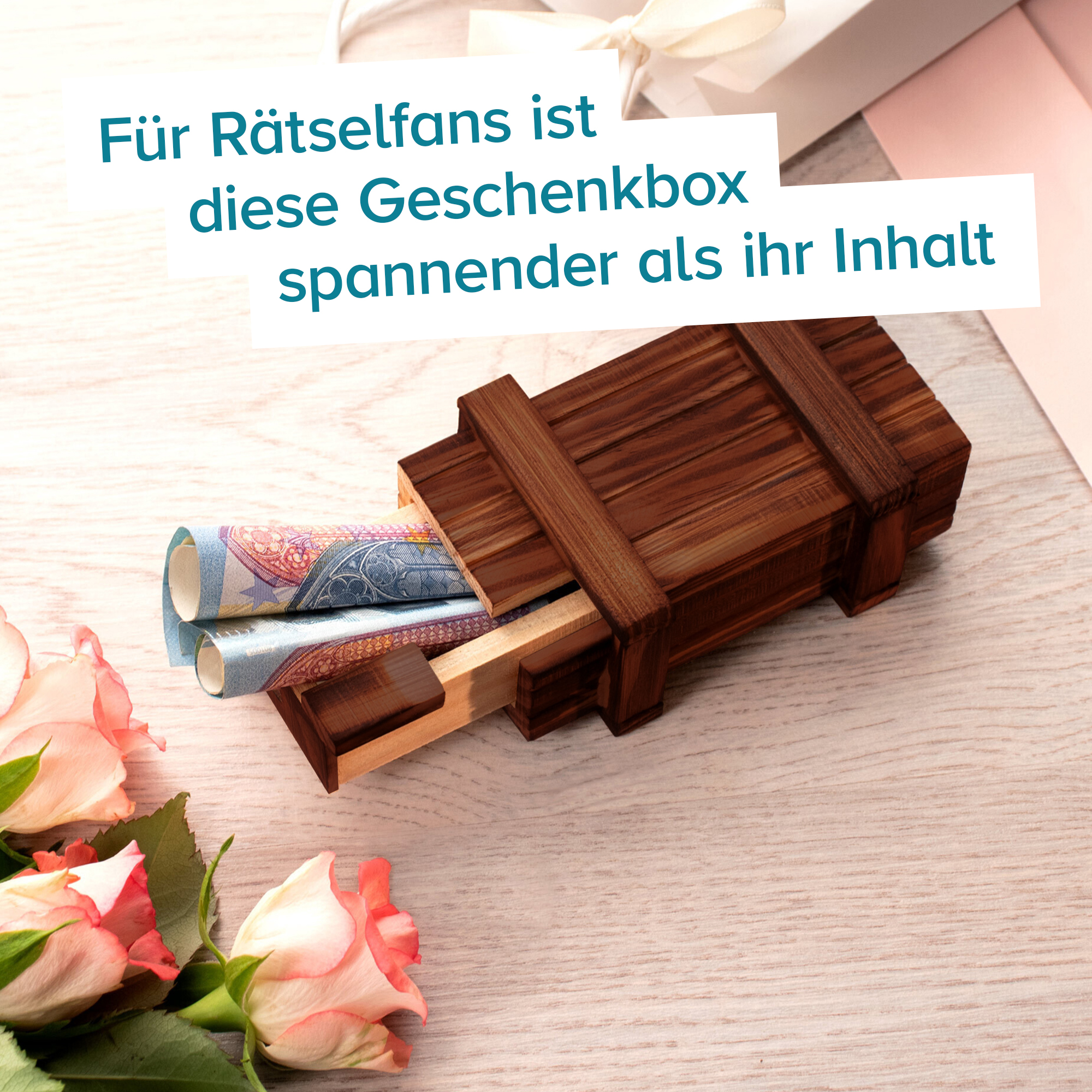 ECHT-HOLZ Trickkiste Geschenkbox Geldgeschenk Hochzeit Geburtstag Party Box 