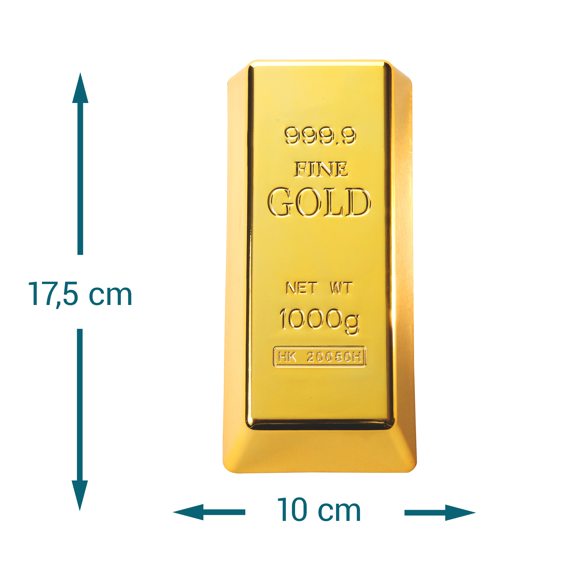 Deko Goldbarren Türstopper aus Gold Briefbeschwerer Massiv 