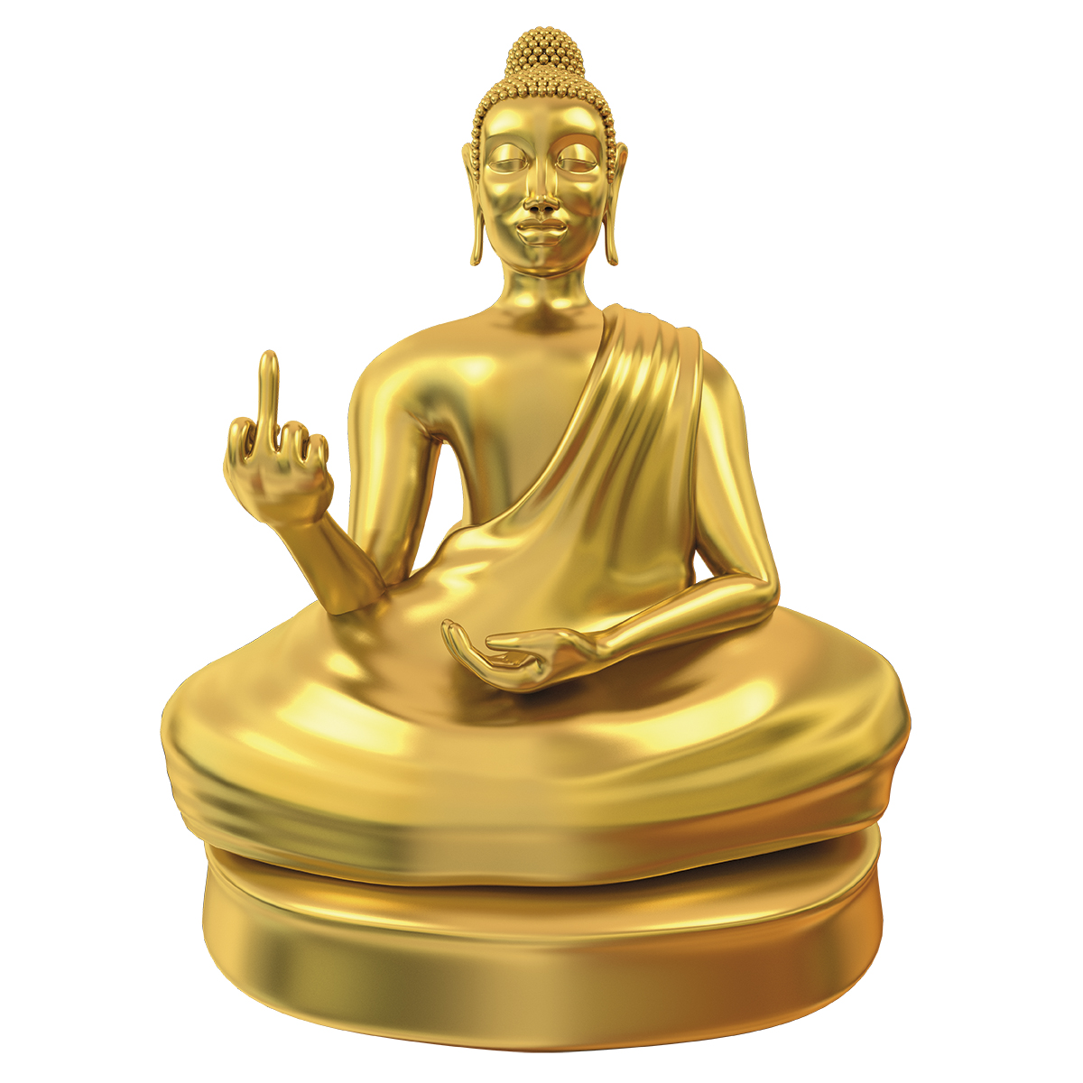 Am Arsch vorbei - Statue Deko Buddha Figur für Gelassenheit