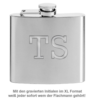 Flachmann mit Gravur - mit XL Initialen - 2 Flachmann mit Gravur - mit XL Initialen - 2
