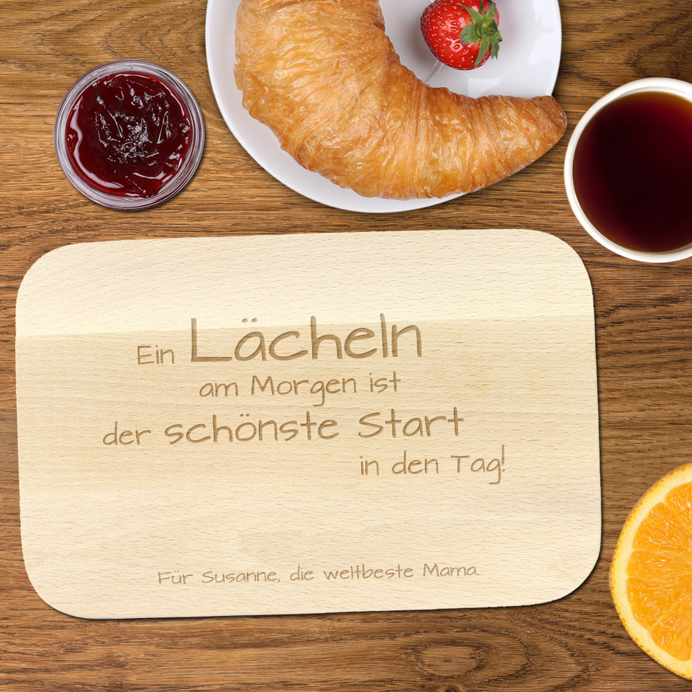 Frühstücksbrettchen mit Gravur Spruch Mama schönes persönliches