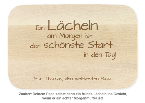 Frühstücksbrettchen mit Gravur - Spruch Papa - 2 Frühstücksbrettchen mit Gravur - Spruch Papa - 2
