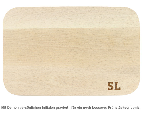 Graviertes Frühstücksbrettchen - Initialen - 2 Graviertes Frühstücksbrettchen - Initialen - 2