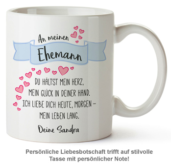 Personalisierte Tasse - Liebesgedicht Ehemann mit Widmung