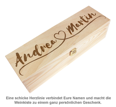 Personalisierte Weinkiste - Herzlinie - 2 Personalisierte Weinkiste - Herzlinie - 2
