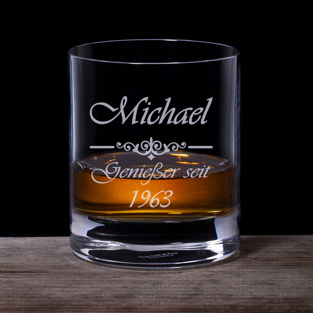 Geschenke 24 Whiskykaraffe Edel mit Gravur Freund /& V/äter personalisiertes Whisky-Geschenk f/ür M/änner 1 graviertes Whiskyglas