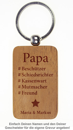 Schlüsselanhänger graviert - Hashtag Papa - 2 Schlüsselanhänger graviert - Hashtag Papa - 2