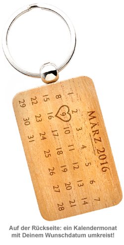 Schlüsselanhänger Kalender mit Gravur - Hochzeit - 3 Schlüsselanhänger Kalender mit Gravur - Hochzeit - 3
