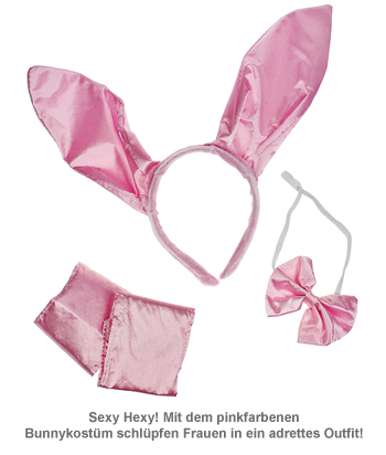 Sexy Bunny Kostüm - Hasenohren Set Pink - 2 Sexy Bunny Kostüm - Hasenohren Set Pink - 2