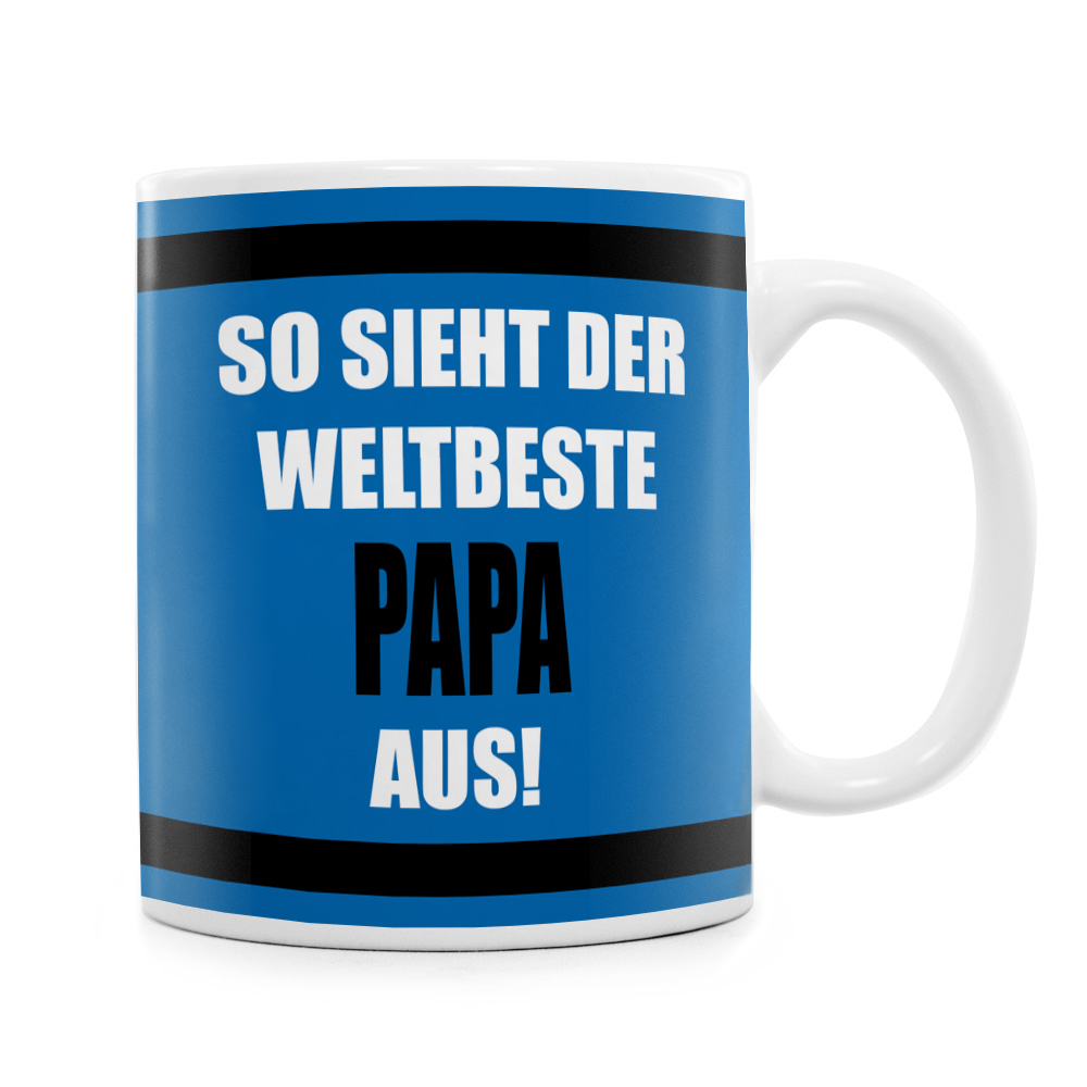 Rahmenlos Tazza Da Tè 'Bester Papa Der Welt' (Il Miglior Papà Del Mondo), In Ceramica, Capacità 300 Ml, Altezza 9,7 Cm. Regalo Per Papà.