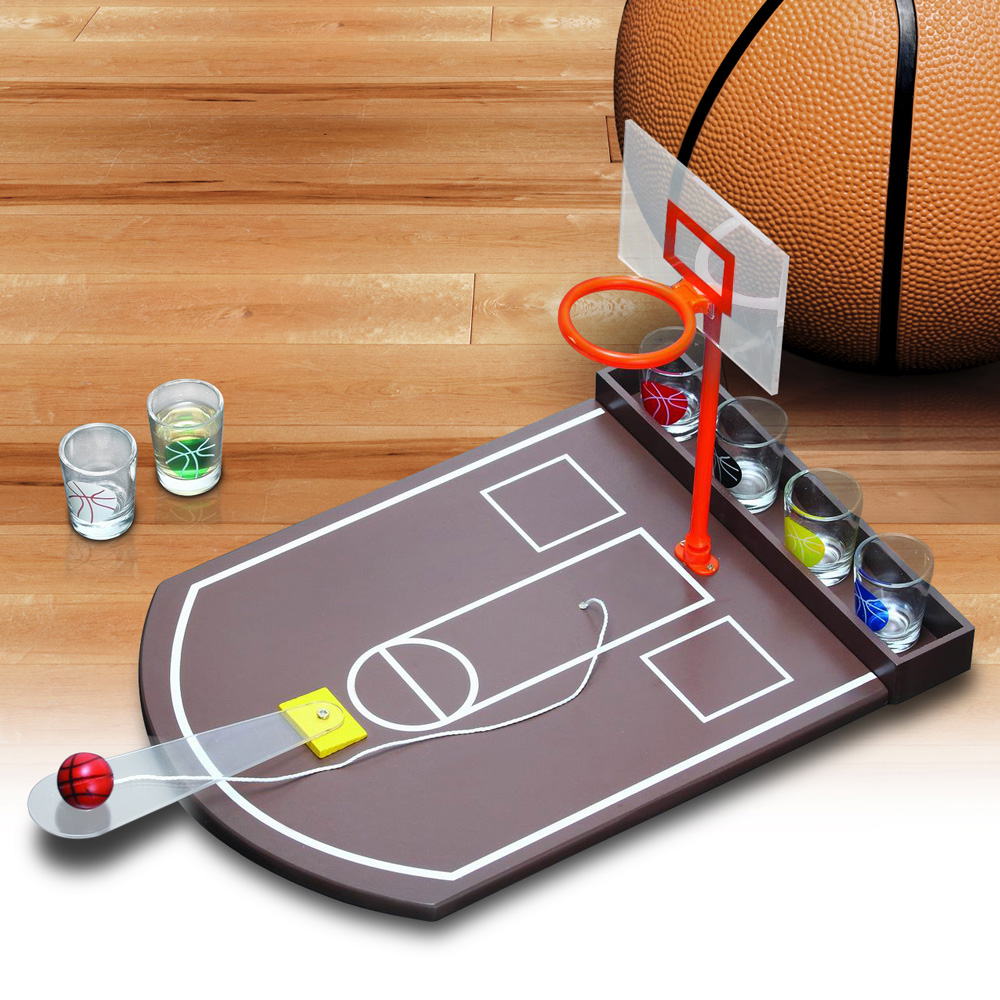 6x Schnapsgläser Saufspiel Partyspiel Shotglas Ball Basketball Trinkspiel inkl 