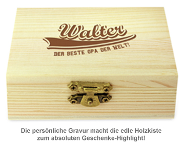 Whisky Steine in Holzkiste mit Gravur - College Bester Opa - 2 Whisky Steine in Holzkiste mit Gravur - College Bester Opa - 2