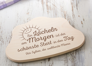 Wolkenbrettchen mit Gravur - Spruch Mama - 2 Wolkenbrettchen mit Gravur - Spruch Mama - 2