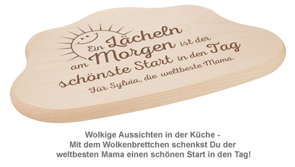 Wolkenbrettchen mit Gravur - Spruch Mama - 3 Wolkenbrettchen mit Gravur - Spruch Mama - 3