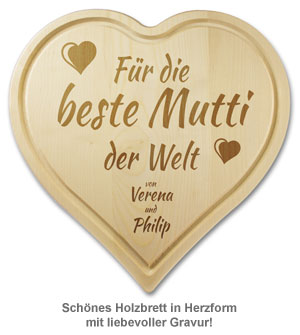 Graviertes Holzherz - Die Beste Mutti - 2 Graviertes Holzherz - Die Beste Mutti - 2