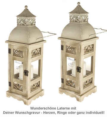 Romantische Hochzeitslaterne - personalisiert - 2 Romantische Hochzeitslaterne - personalisiert - 2