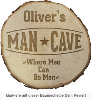 Baumscheibe mit Gravur - Man Cave - 2 Baumscheibe mit Gravur - Man Cave - 2