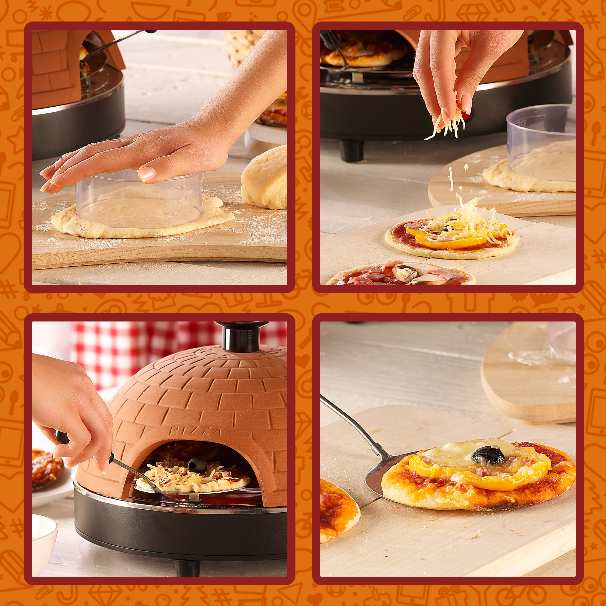 Mini Pizza Stein-Ofen - 2 Mini Pizza Stein-Ofen - 2