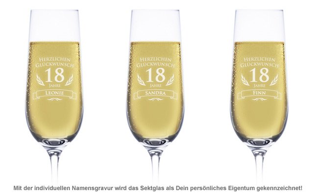 Sektglas zum 18. Geburtstag - 2 Sektglas zum 18. Geburtstag - 2