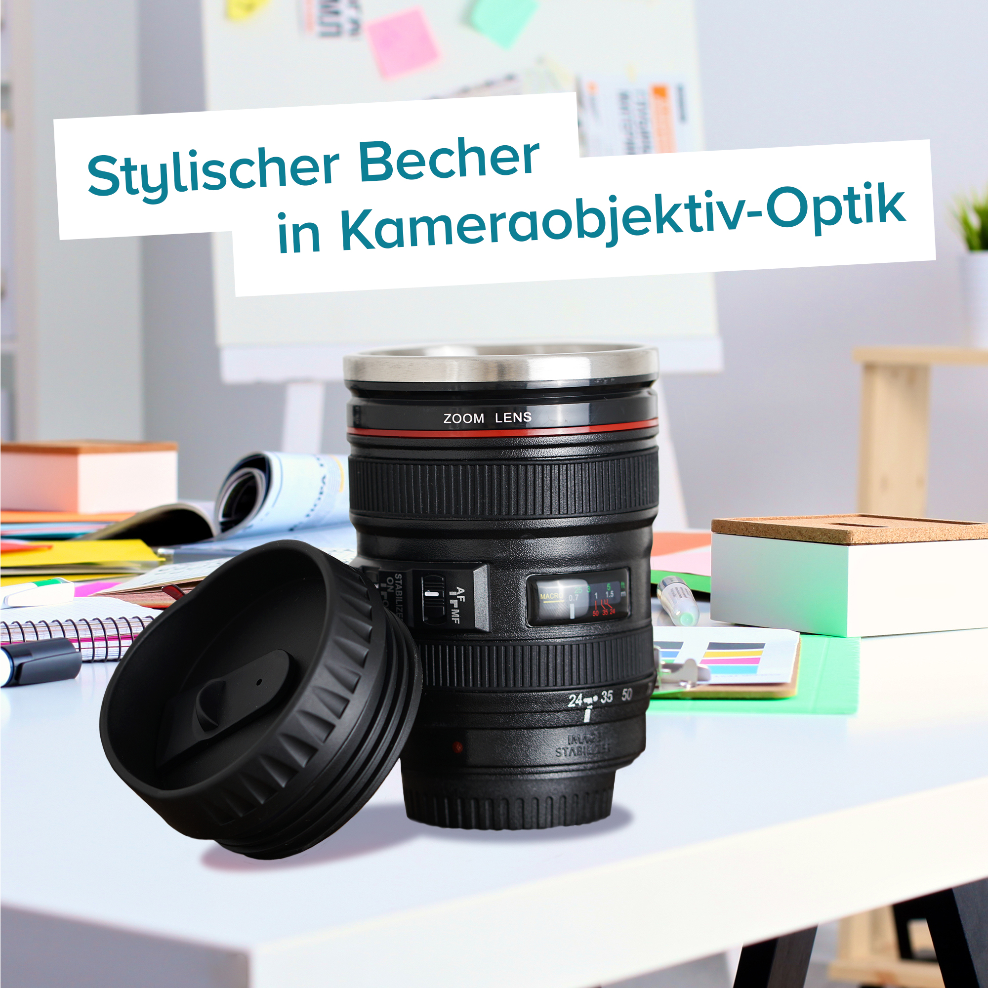 Thermo Kaffeebecher - Kamera Objektiv - 2 Thermo Kaffeebecher - Kamera Objektiv - 2