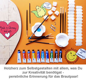 Holz Puzzle Herz zum Bemalen - 2 Holz Puzzle Herz zum Bemalen - 2