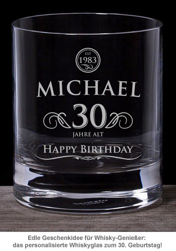 Whiskyglas 30. Geburtstag - elegant - 2 Whiskyglas 30. Geburtstag - elegant - 2