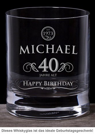 Whiskyglas 40. Geburtstag - elegant - 2 Whiskyglas 40. Geburtstag - elegant - 2