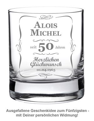 Whiskyglas 50. Geburtstag - klassisch - 2