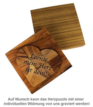 Holz Herz-Puzzle - Herz - 2 Holz Herz-Puzzle - Herz - 2