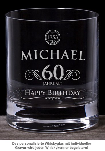 Whiskyglas 60. Geburtstag - elegant - 2 Whiskyglas 60. Geburtstag - elegant - 2