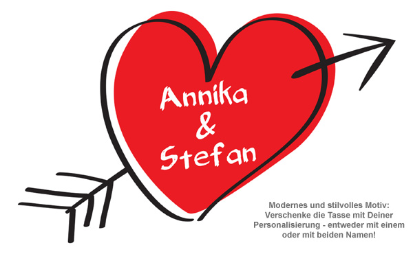 Liebesherz - personalisierte Tasse - 2 Liebesherz - personalisierte Tasse - 2