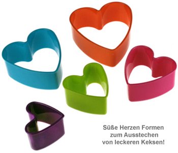 Plätzchen Herzform - 5er Set - 2 Plätzchen Herzform - 5er Set - 2