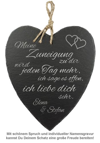 Schieferherz Liebe - personalisiert - 2 Schieferherz Liebe - personalisiert - 2