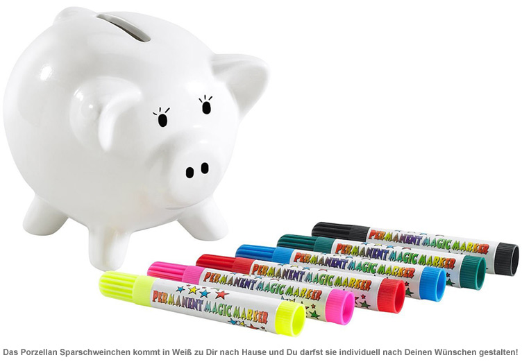 Sparschwein zum Bemalen mit Keramik Stiften - 2 Sparschwein zum Bemalen mit Keramik Stiften - 2