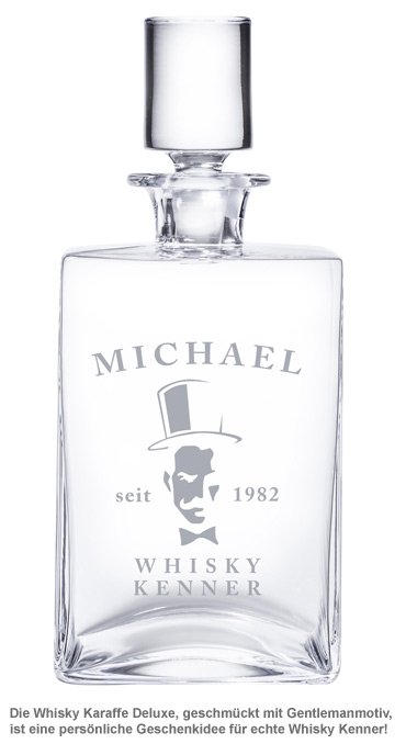 Whisky Karaffe Deluxe - mit Gentleman Gravur - 2 Whisky Karaffe Deluxe - mit Gentleman Gravur - 2