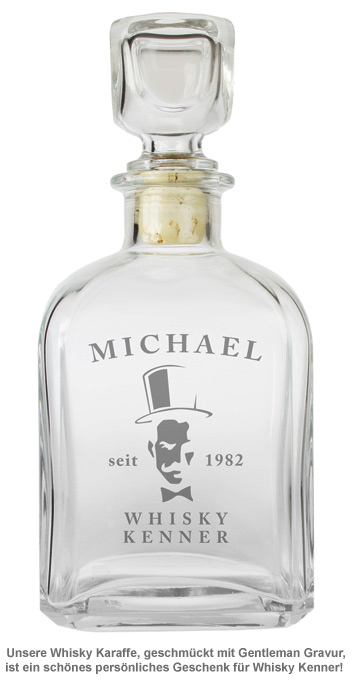 Whisky Karaffe - mit Gentleman Gravur - 2 Whisky Karaffe - mit Gentleman Gravur - 2
