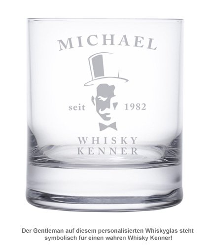 Whiskyglas - mit Gentleman Gravur - 2 Whiskyglas - mit Gentleman Gravur - 2