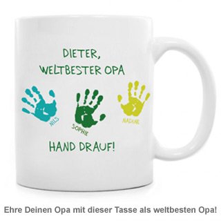 Tasse für Opa - Hand drauf - 2 Tasse für Opa - Hand drauf - 2