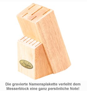Holz Messerblock mit Gravur - 2 Holz Messerblock mit Gravur - 2