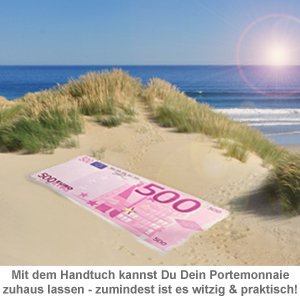Handtuch 500 Euro Schein - 2 Handtuch 500 Euro Schein - 2