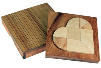 Mini Holz Puzzle - Herz zur Hochzeit - 4 Mini Holz Puzzle - Herz zur Hochzeit - 4