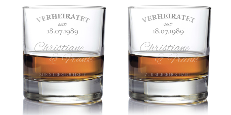 Whiskygläser zur Silberhochzeit - 2 Whiskygläser zur Silberhochzeit - 2