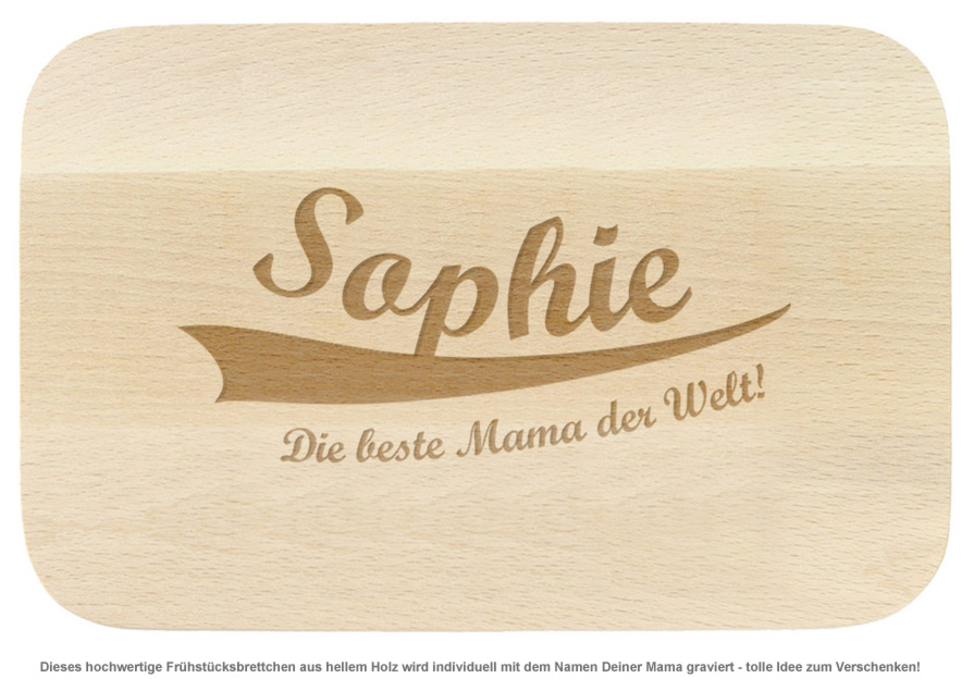 Graviertes Frühstücksbrettchen - Die Beste Mama - 2 Graviertes Frühstücksbrettchen - Die Beste Mama - 2
