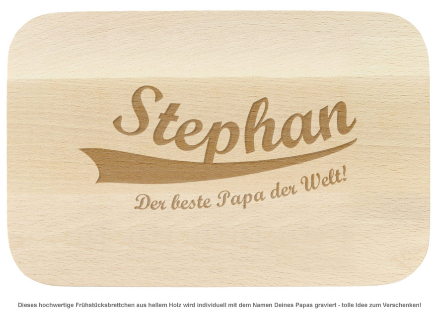 Graviertes Frühstücksbrettchen - Der Beste Papa - 2 Graviertes Frühstücksbrettchen - Der Beste Papa - 2
