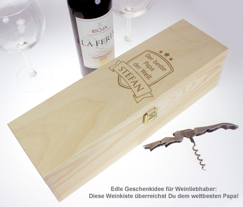 Personalisierte Weinkiste - Bester Papa - 2 Personalisierte Weinkiste - Bester Papa - 2